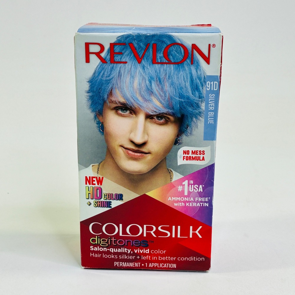 New Revlon Colorsilk Digitones Permanent Hair Color 91D Silver Blue Ammonia Free